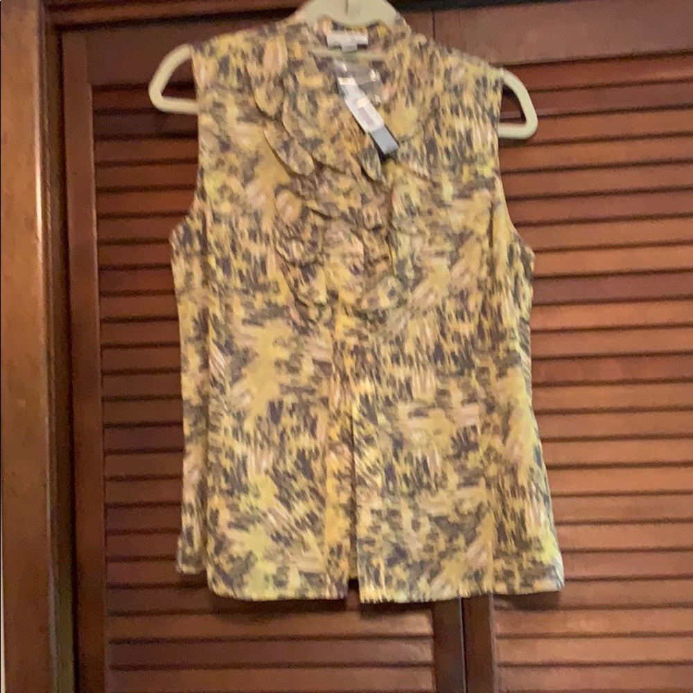 Dressy blouse yellow and grey—new-nonsmoking home